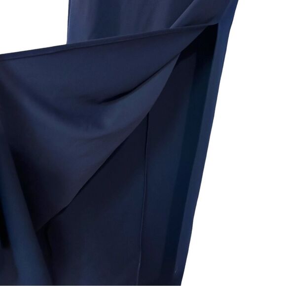 B Darlin sz 15/16 Jersey Knit Navy Evening Gown Cocktail Party Formal Maxi Dress - Picture 8 of 12